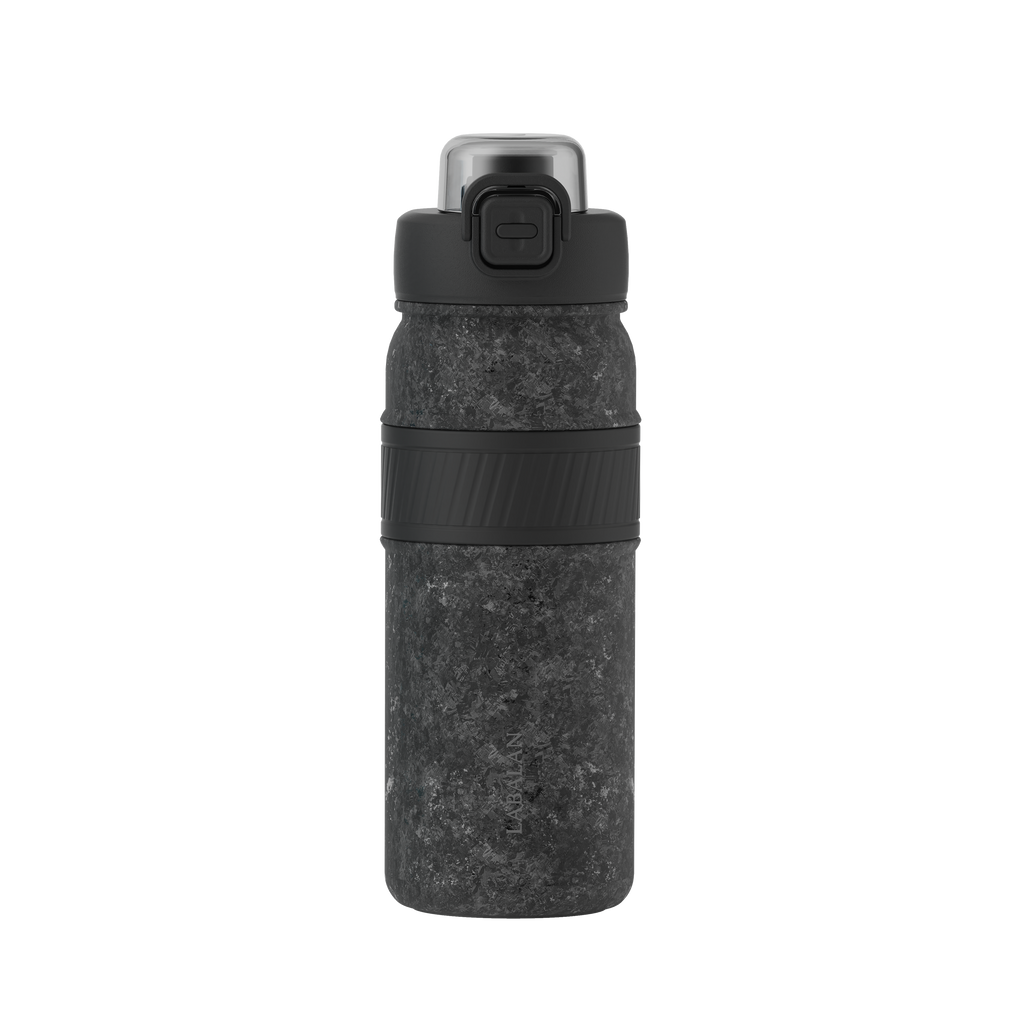 LABALAN Titanium Sport Water Bottle in Black on white background