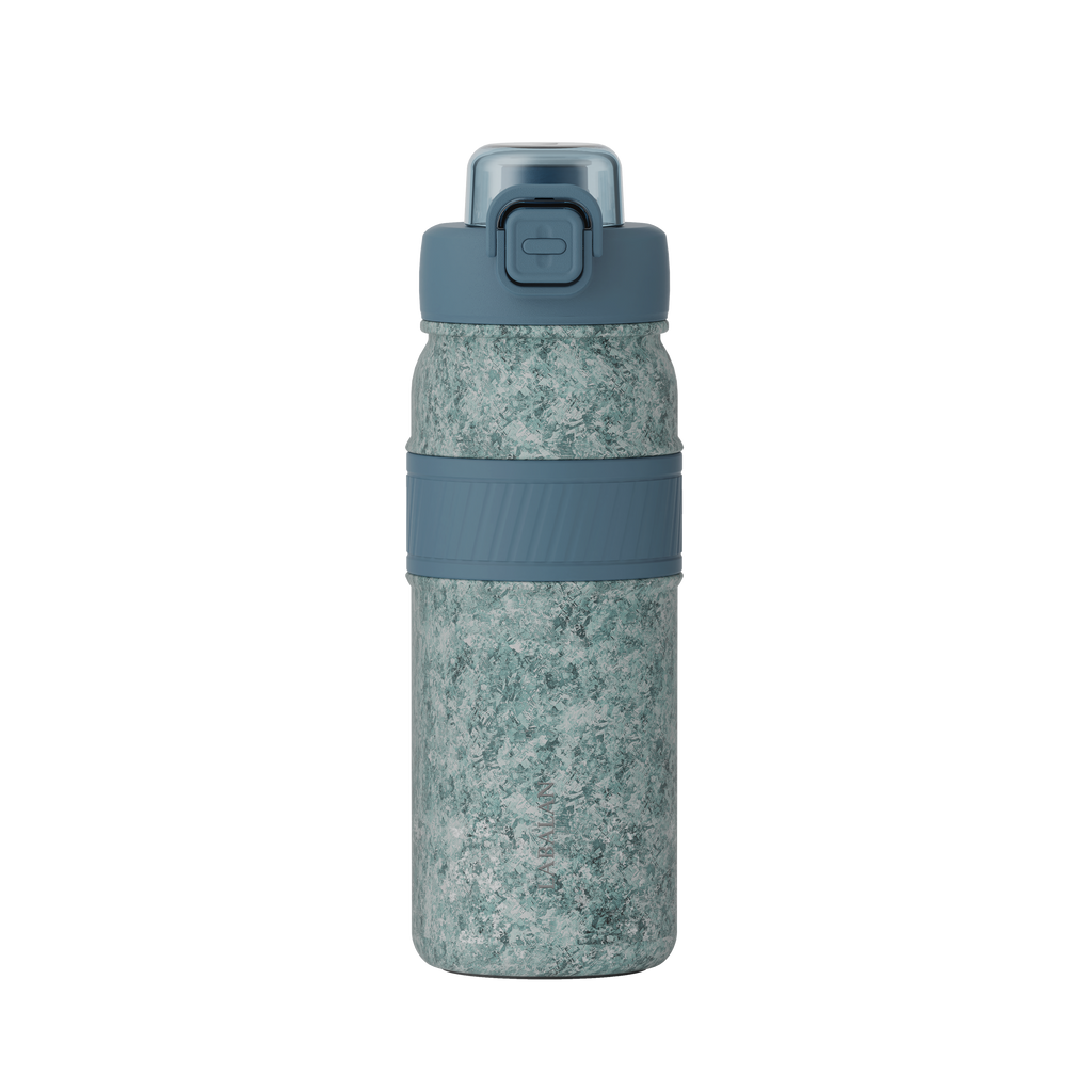 LABALAN Titanium Sport Water Bottle in Blue on white background